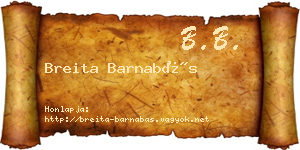 Breita Barnabás névjegykártya
